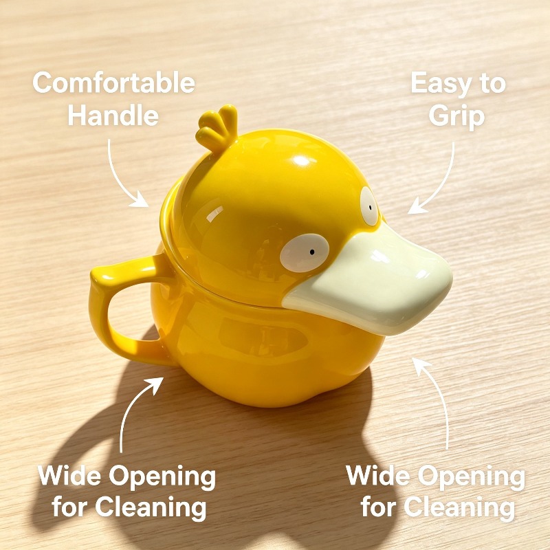 Creative Psyduck House Ceramic - Anime Merchandise Mugs ulasan dan harga